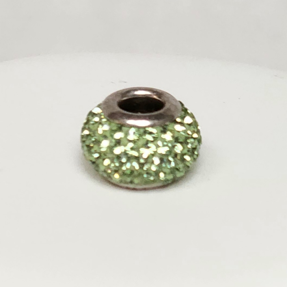 Light Green Swarovski Crystal Charmed Memories Bead 925 Sterling Silver